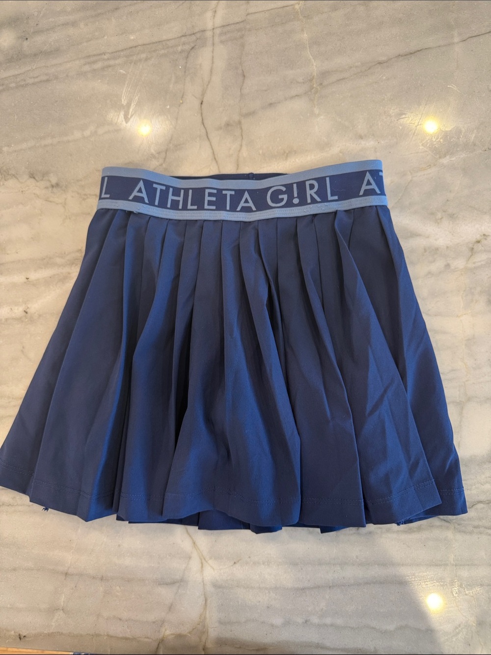 Athleta Navy Pleated Skort with Logo Waistband size XS/6 girls